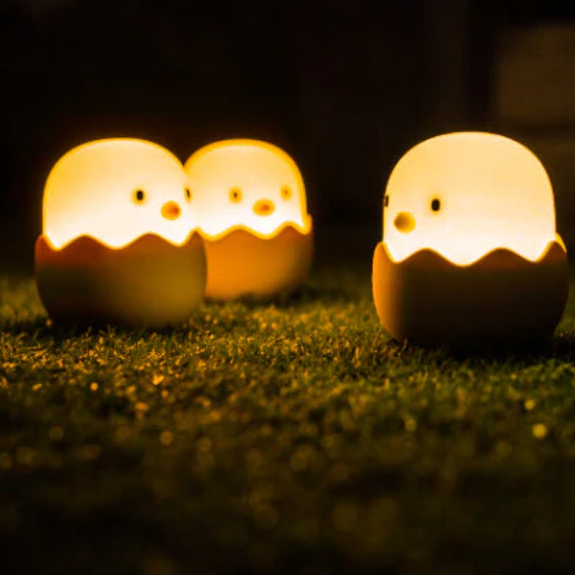 LED Chick Night Light, Silicone Material, Warm White Light