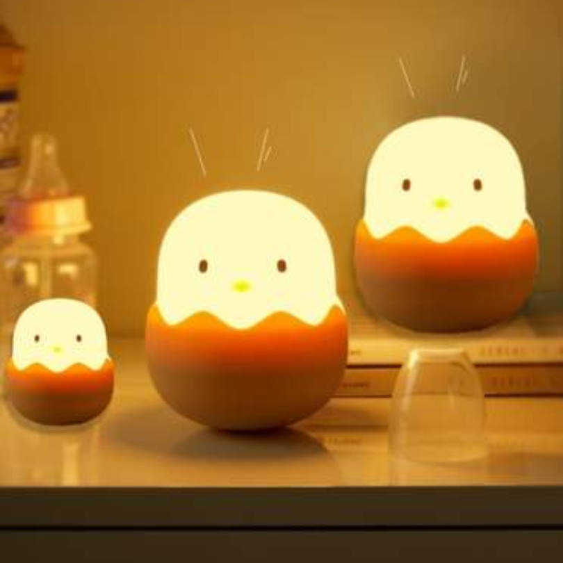 LED Chick Night Light, Silicone Material, Warm White Light