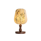 Chisato Hand-Painted Lantern Table Lamp with Wood Base