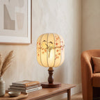 Chisato Hand-Painted Lantern Table Lamp with Wood Base