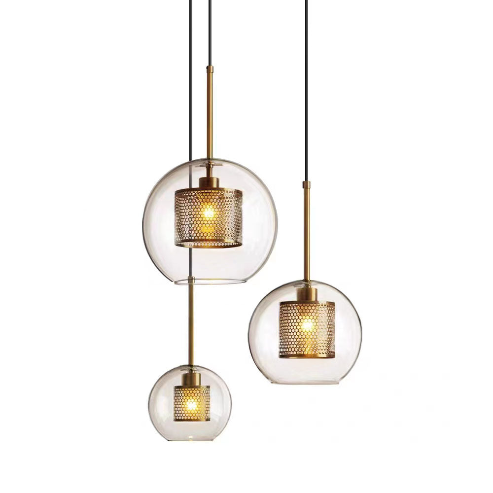 Chiswick Double-Layer Glass and Mesh Pendant Light