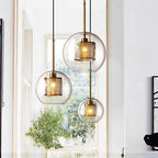Chiswick Double-Layer Glass and Mesh Pendant Light