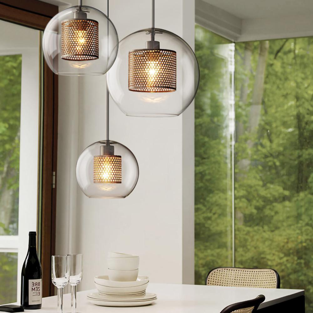 Chiswick Double-Layer Glass and Mesh Pendant Light