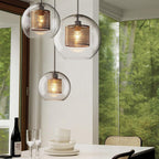 Chiswick Double-Layer Glass and Mesh Pendant Light