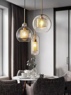 Chiswick Double-Layer Glass and Mesh Pendant Light