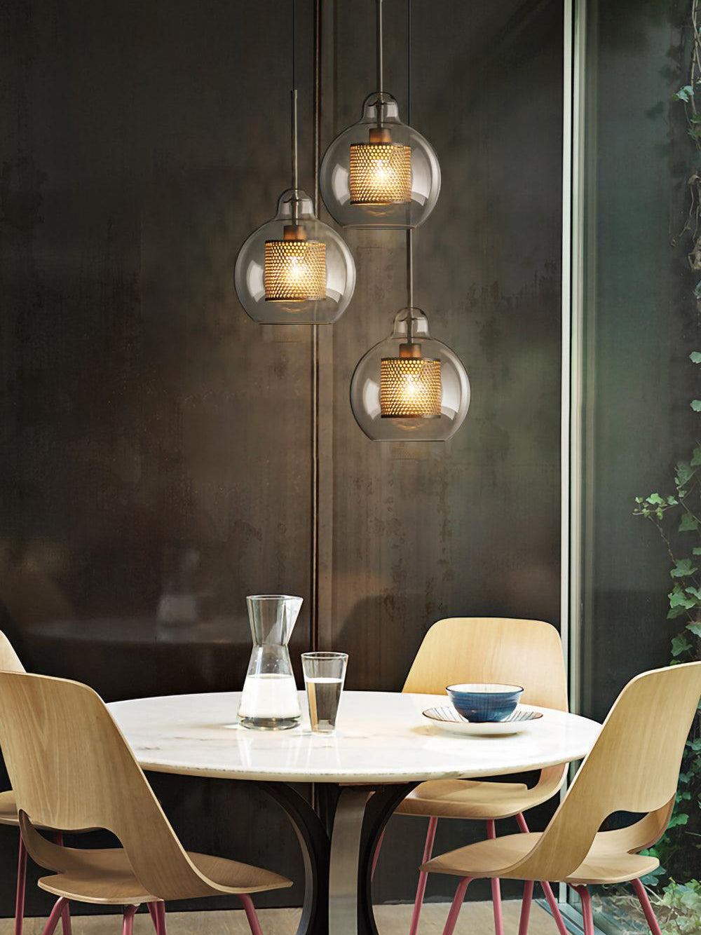 Chiswick Double-Layer Glass and Mesh Pendant Light