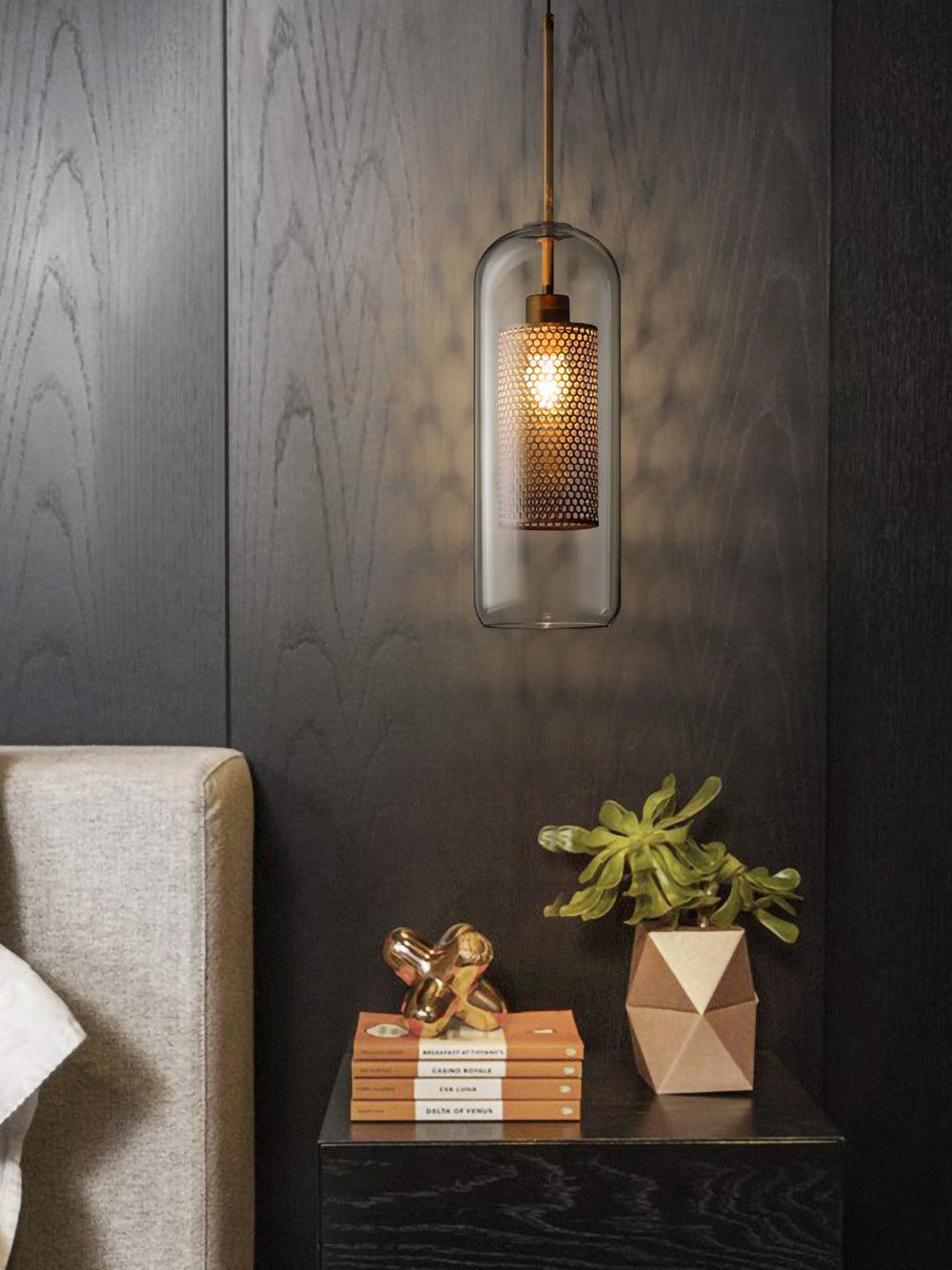Chiswick Double-Layer Glass and Mesh Pendant Light