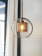 Chiswick Double-Layer Glass and Mesh Pendant Light