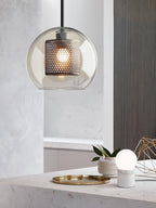 Chiswick Double-Layer Glass and Mesh Pendant Light