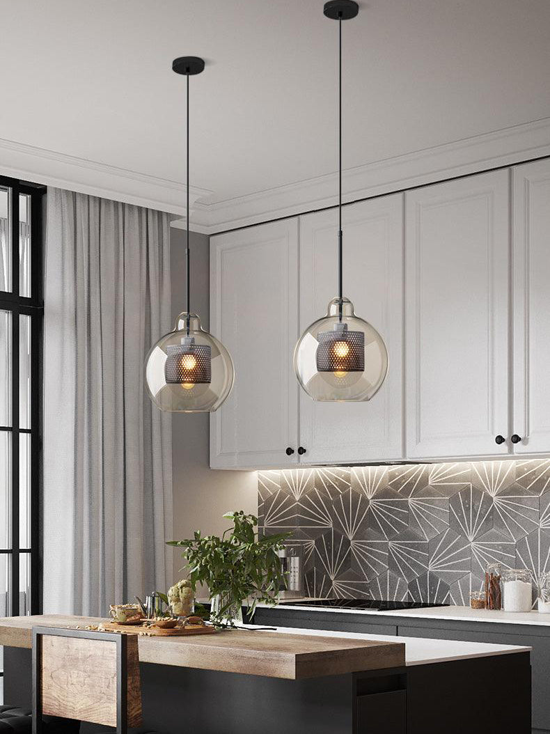 Chiswick Double-Layer Glass and Mesh Pendant Light