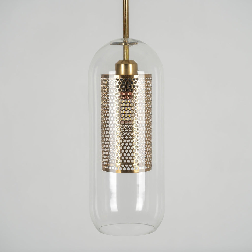 Chiswick Double-Layer Glass and Mesh Pendant Light