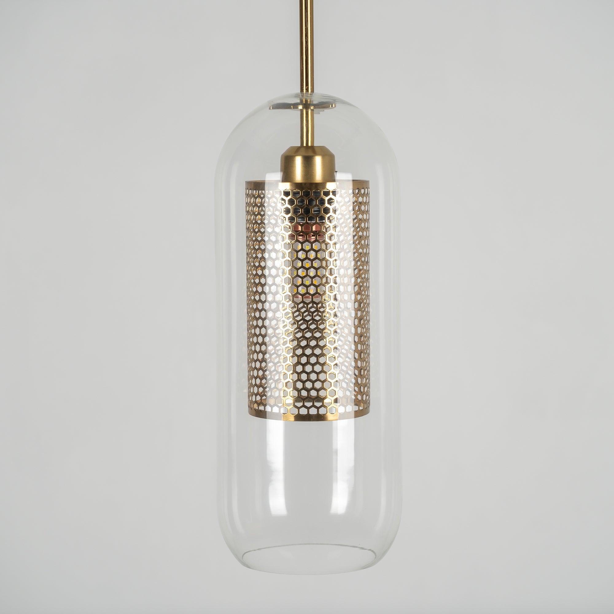 Chiswick Double-Layer Glass and Mesh Pendant Light