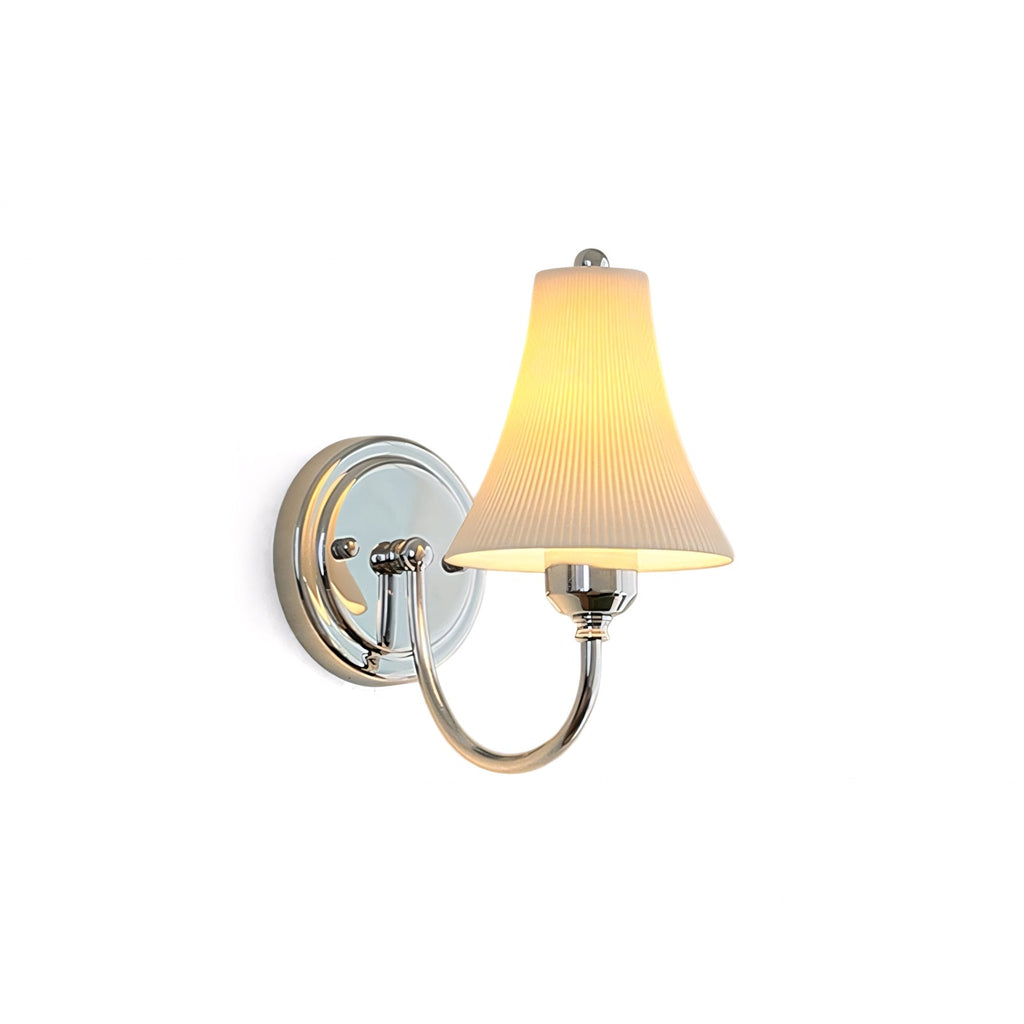 Chloe Ribbed White Ceramic Wall Sconce