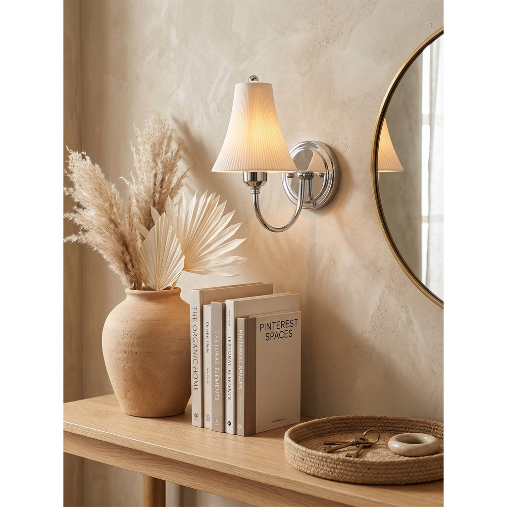 Chloe Ribbed White Ceramic Wall Sconce
