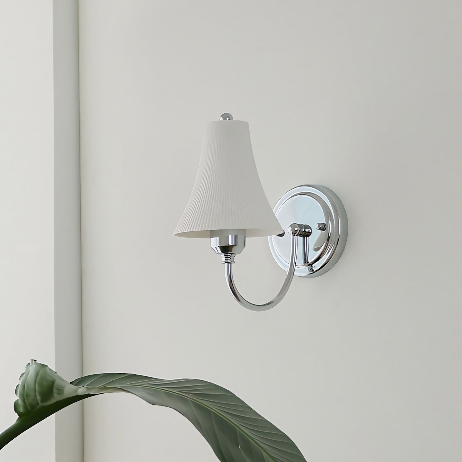 Chloe Ribbed White Ceramic Wall Sconce