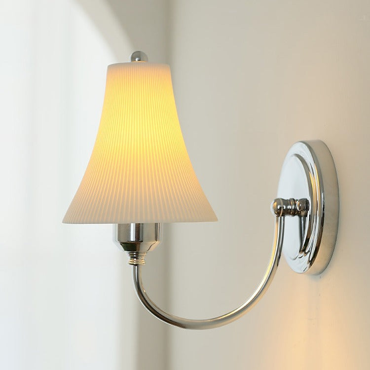 Chloe Ribbed White Ceramic Wall Sconce