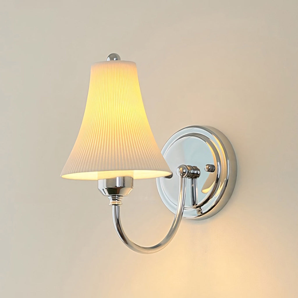 Chloe Ribbed White Ceramic Wall Sconce