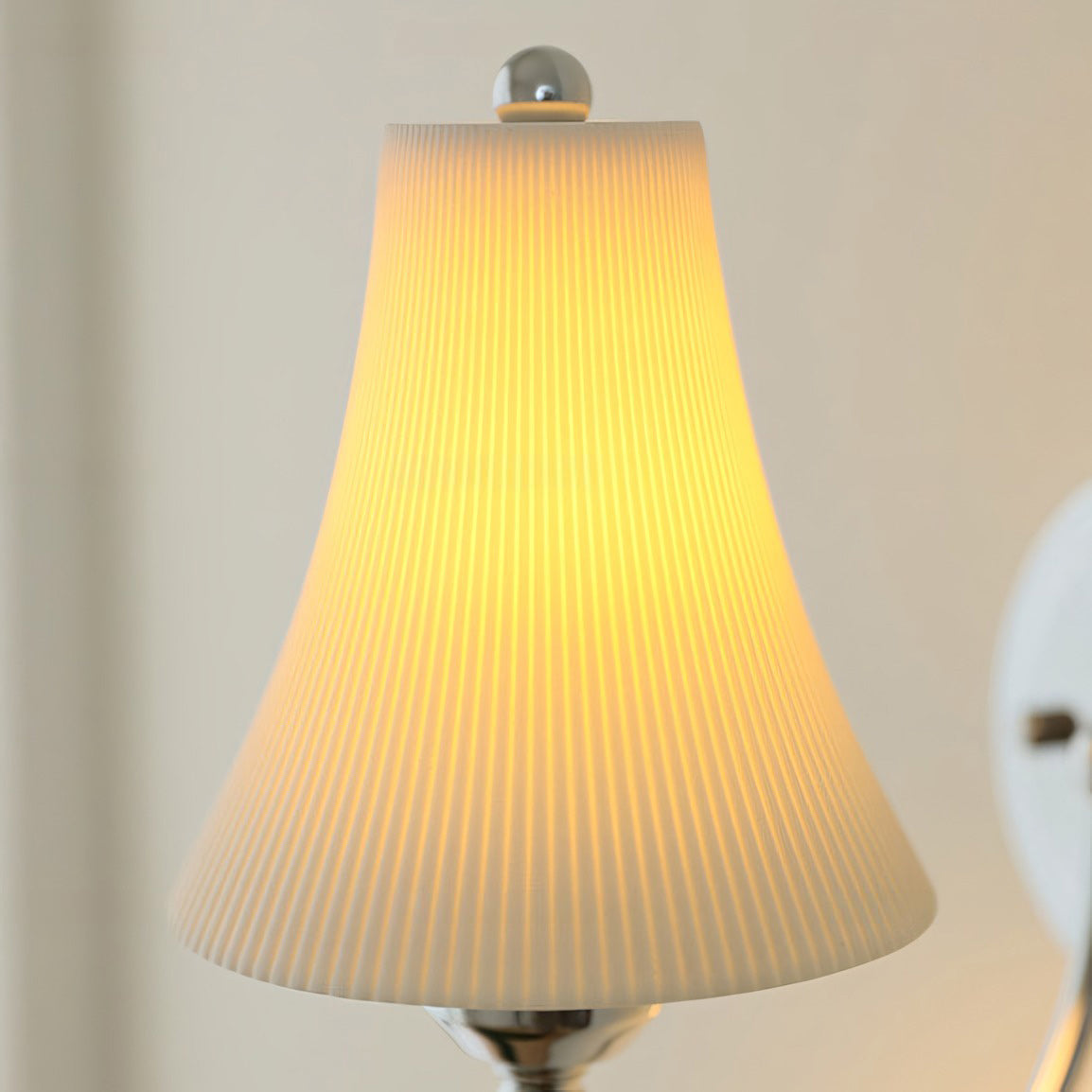 Chloe Ribbed White Ceramic Wall Sconce