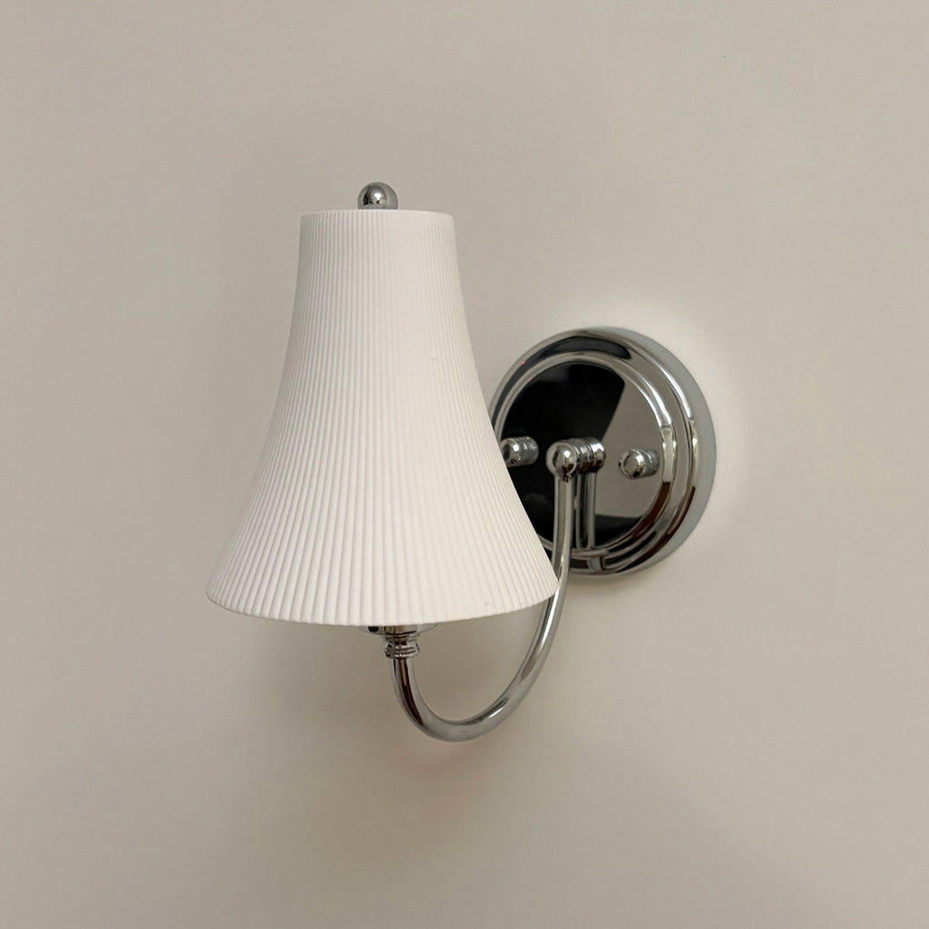 Chloe Ribbed White Ceramic Wall Sconce