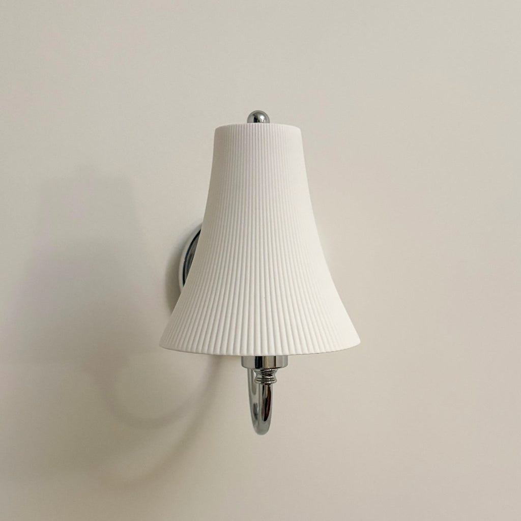 Chloe Ribbed White Ceramic Wall Sconce