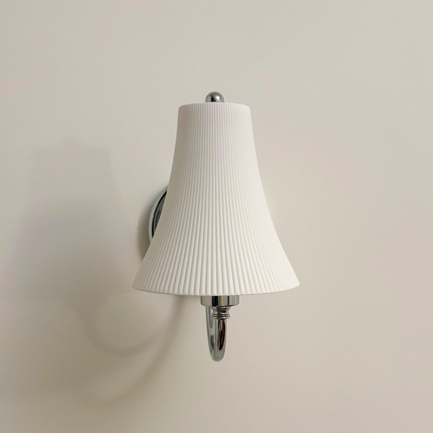 Chloe Ribbed White Ceramic Wall Sconce