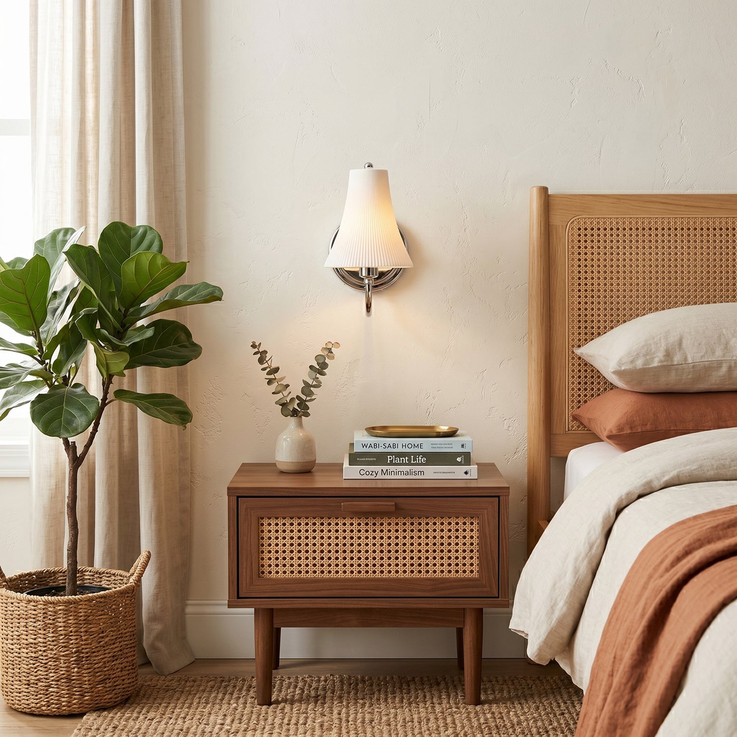 Chloe Ribbed White Ceramic Wall Sconce