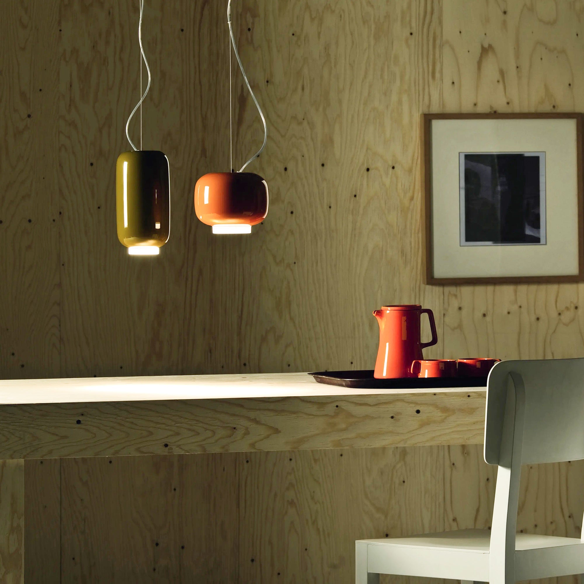 Chouchin Blown Glass Lantern Pendant Lamp