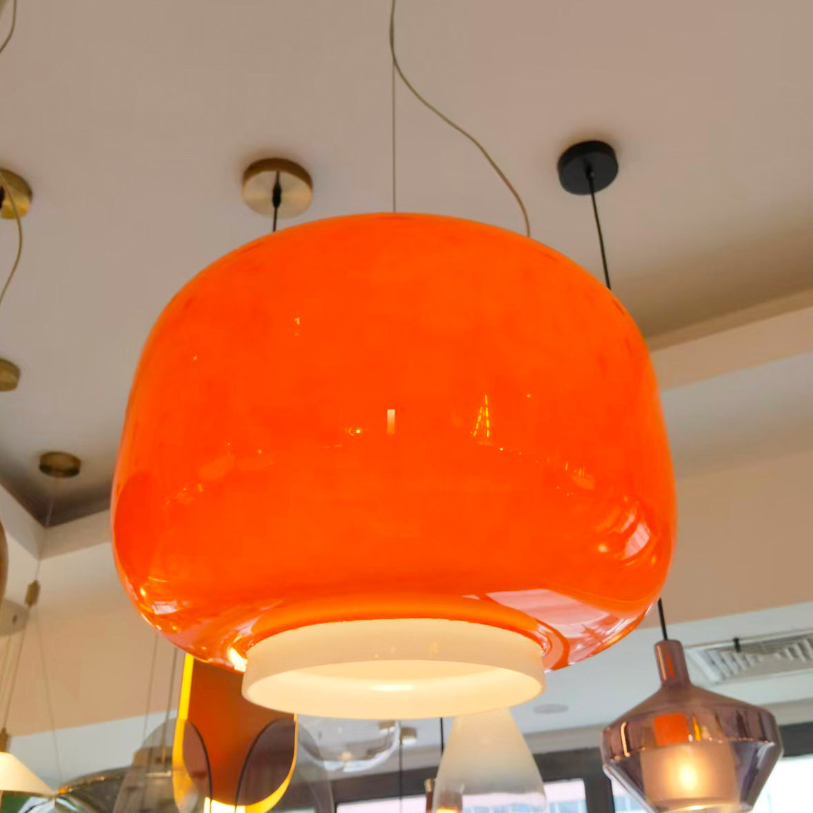 Chouchin Blown Glass Lantern Pendant Lamp