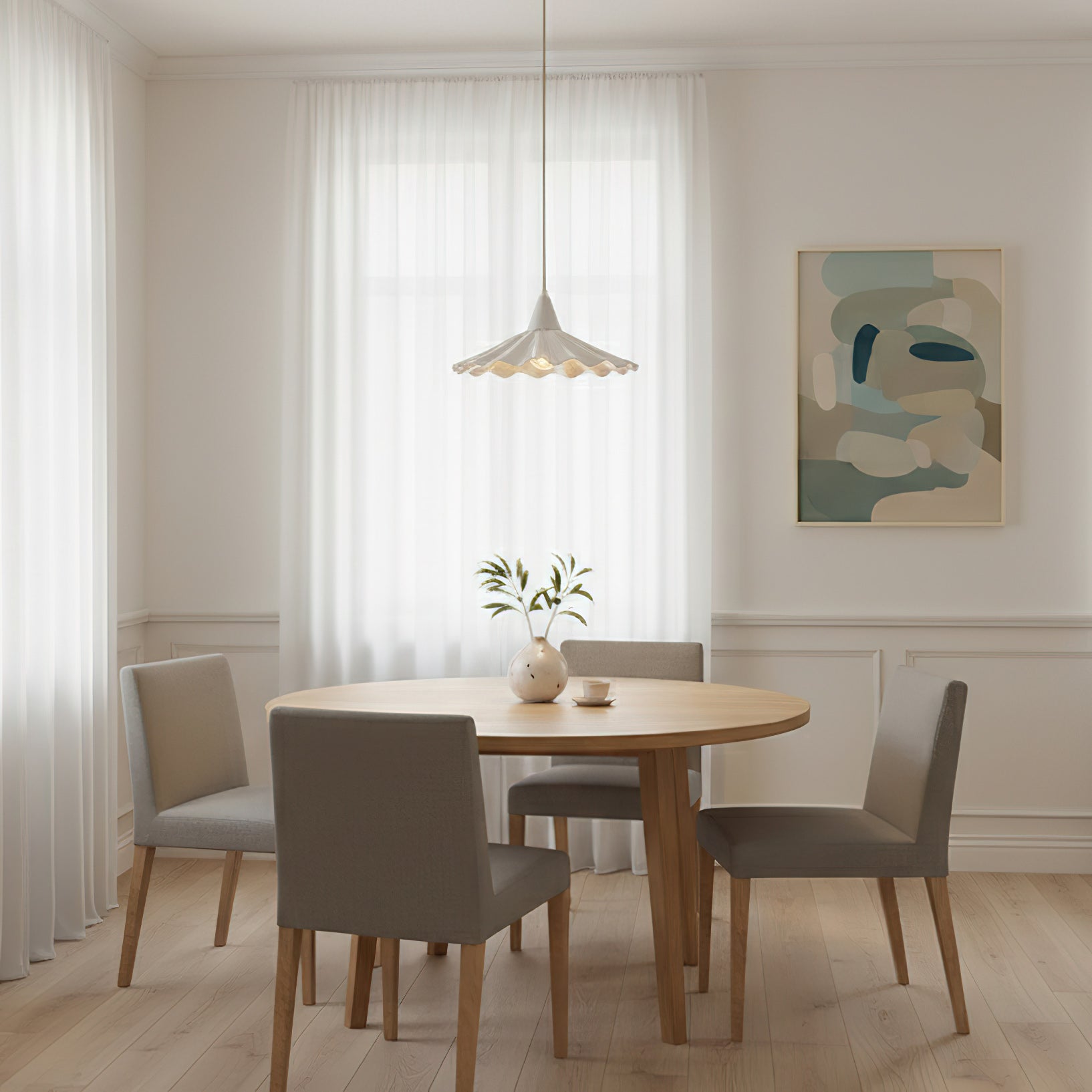 Christie White Ceramic Adjustable Pendant Lamp