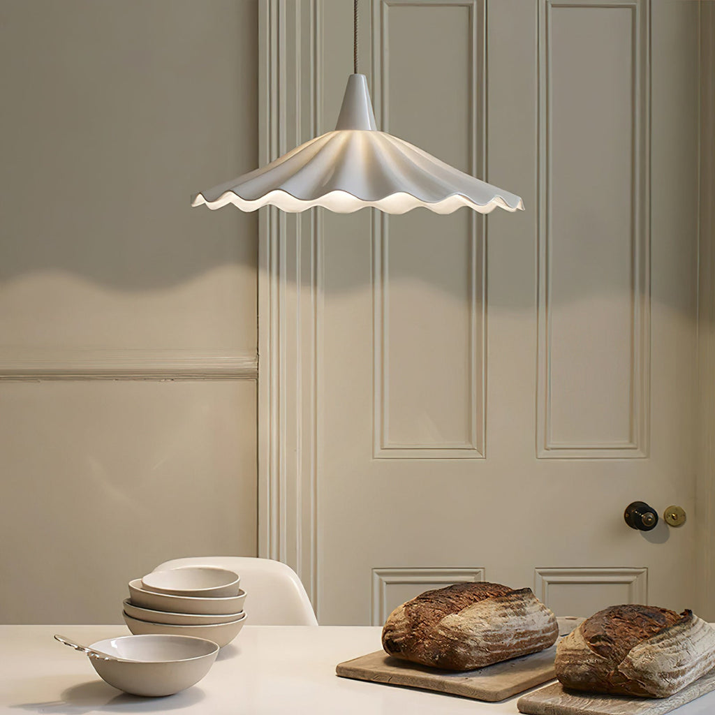Christie White Ceramic Adjustable Pendant Lamp