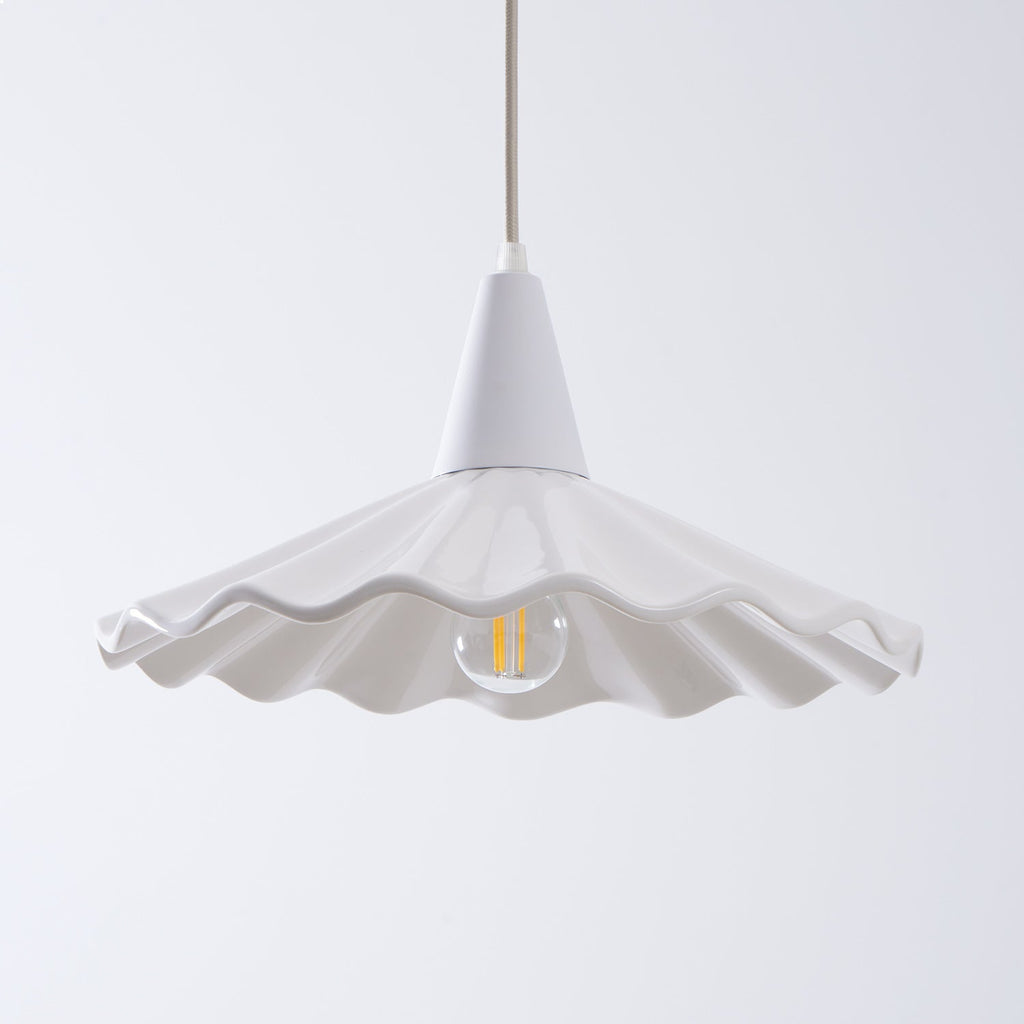 Christie White Ceramic Adjustable Pendant Lamp