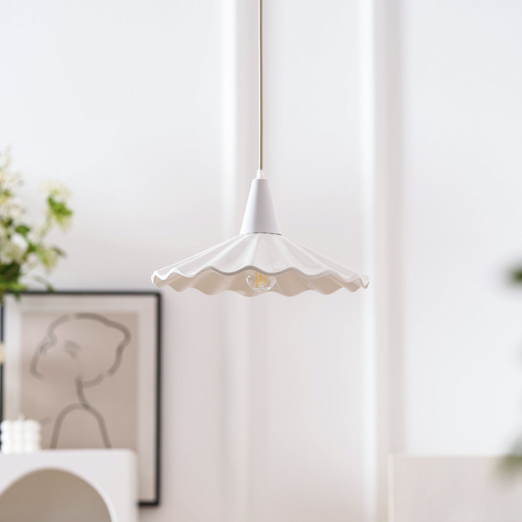 Christie White Ceramic Adjustable Pendant Lamp