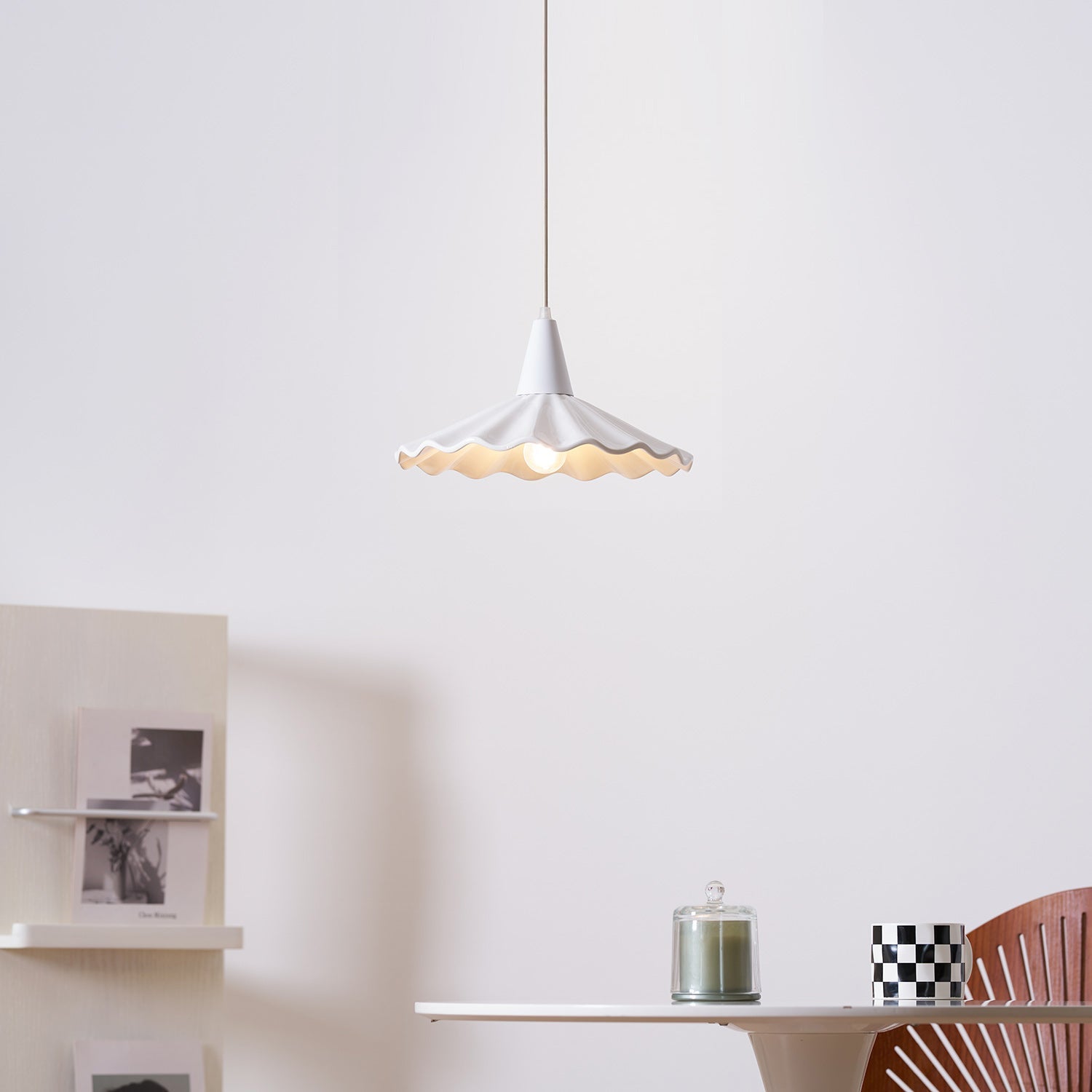 Christie White Ceramic Adjustable Pendant Lamp