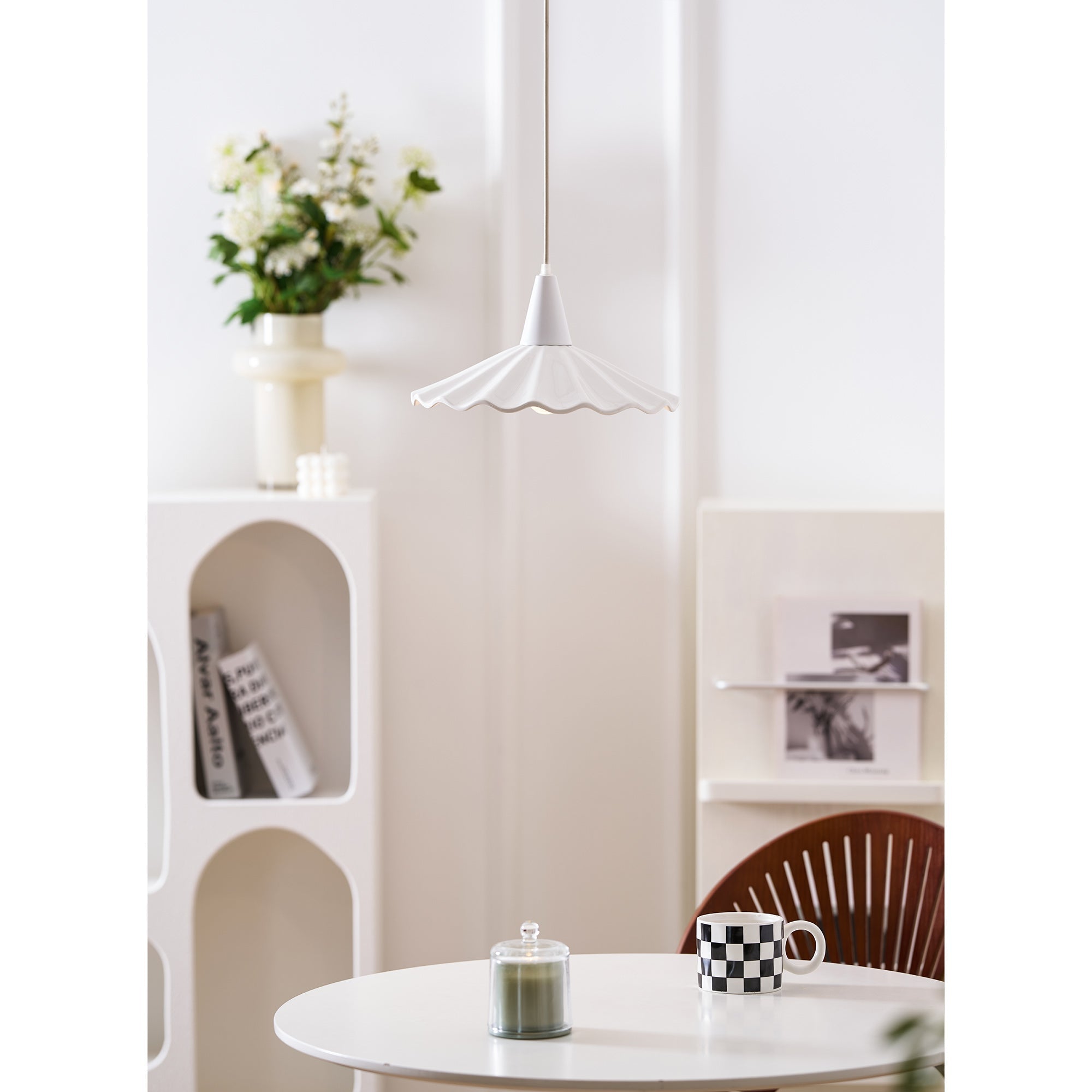 Christie White Ceramic Adjustable Pendant Lamp