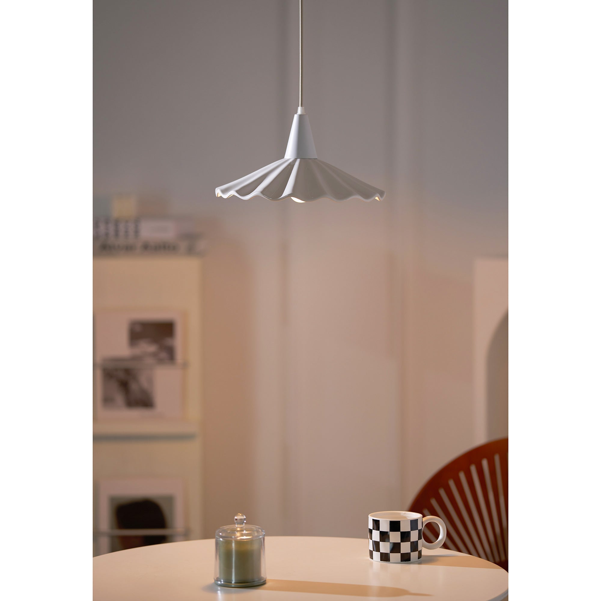 Christie White Ceramic Adjustable Pendant Lamp