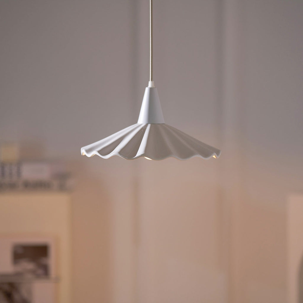 Christie White Ceramic Adjustable Pendant Lamp