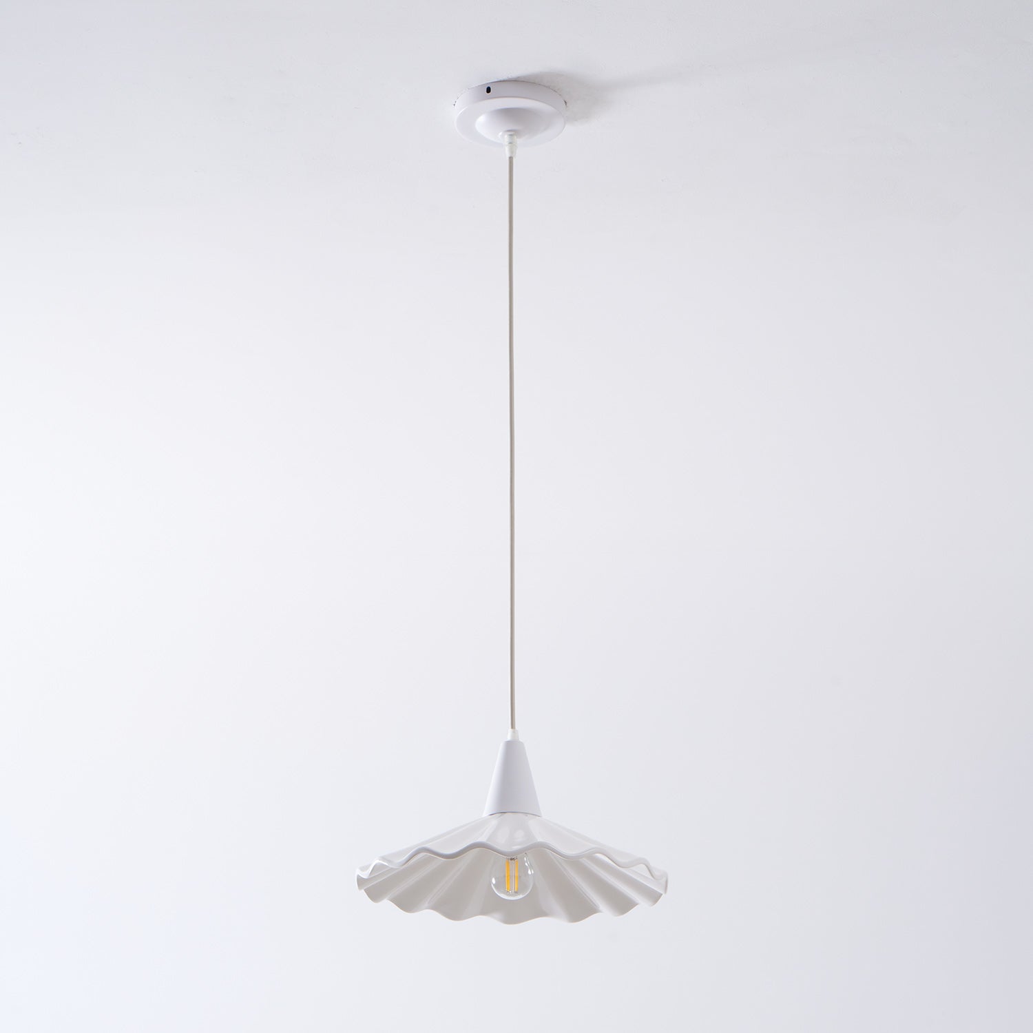 Christie White Ceramic Adjustable Pendant Lamp
