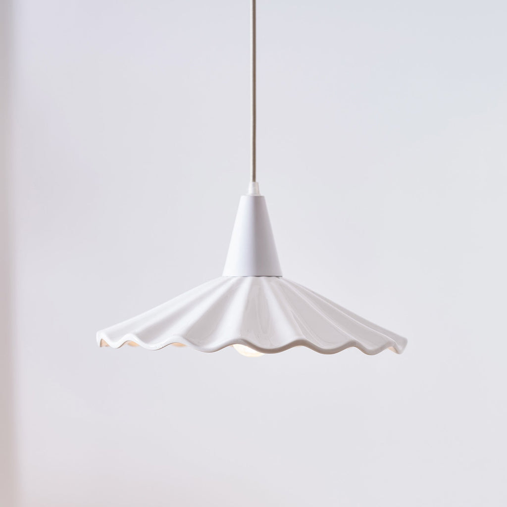 Christie White Ceramic Adjustable Pendant Lamp