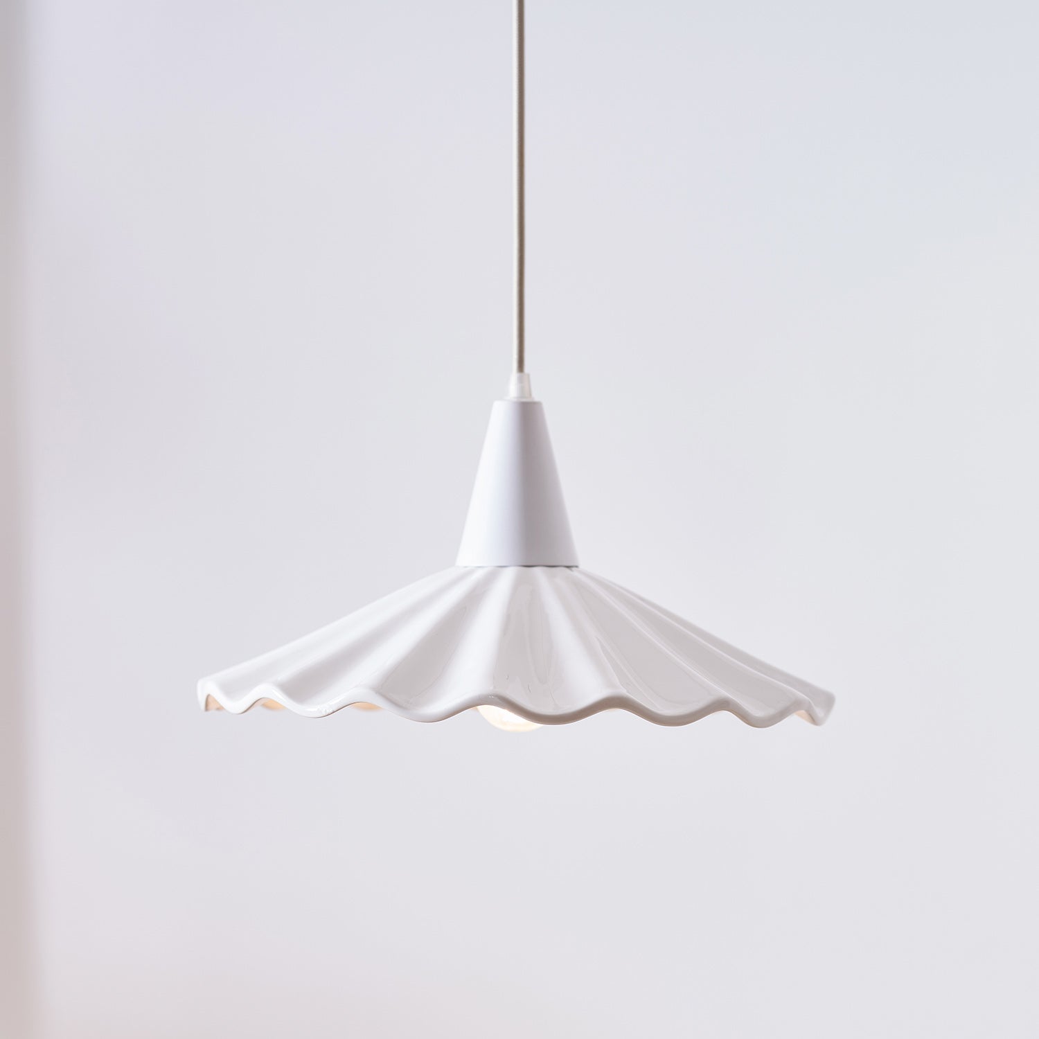 Christie White Ceramic Adjustable Pendant Lamp