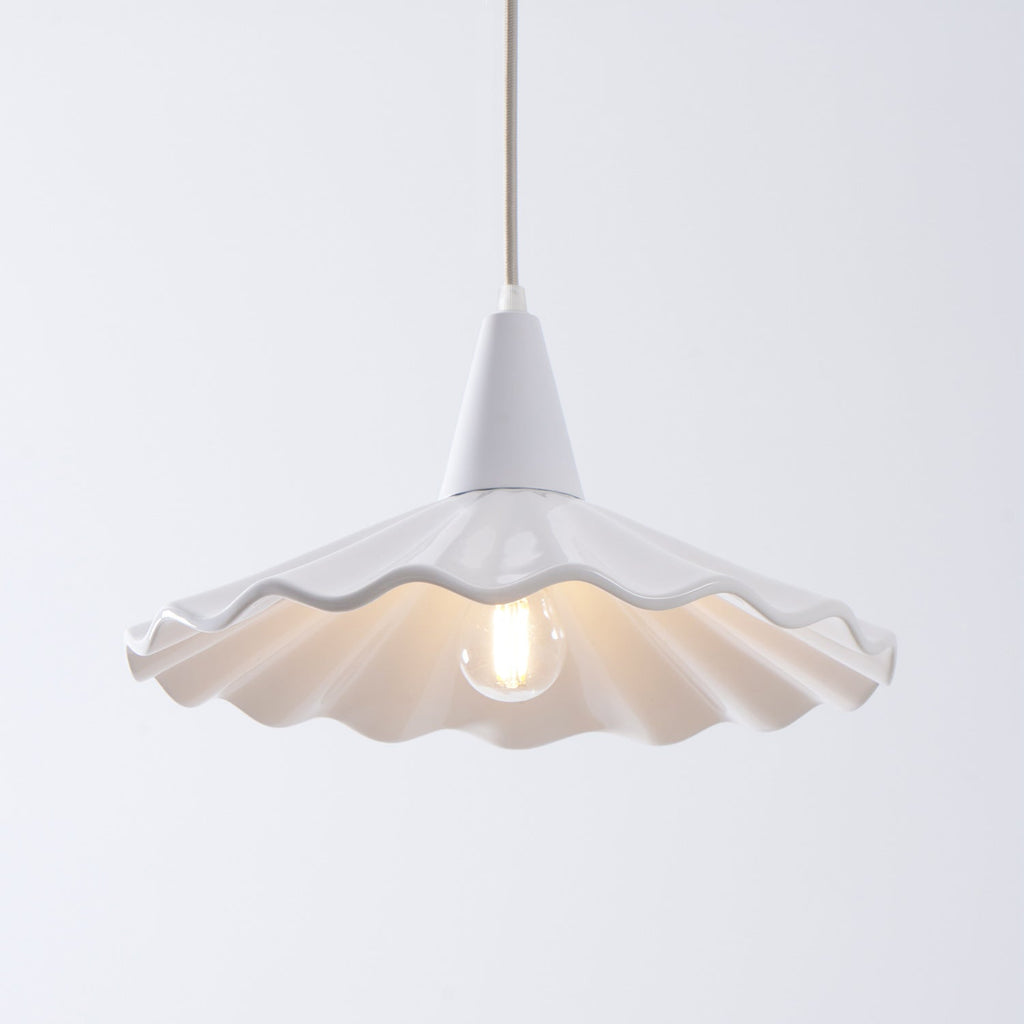 Christie White Ceramic Adjustable Pendant Lamp