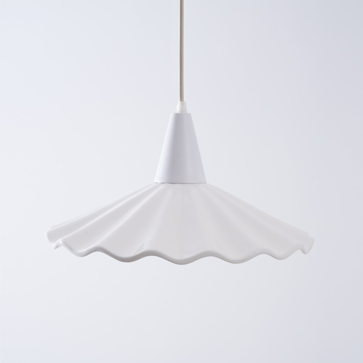 Christie White Ceramic Adjustable Pendant Lamp