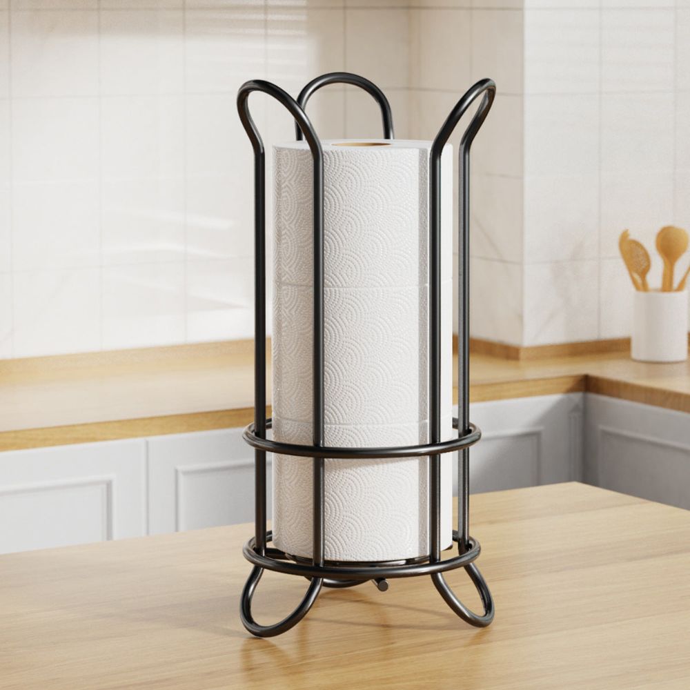 Freestanding Toilet Paper Holder, Iron, 3-Roll Capacity, Wire Design
