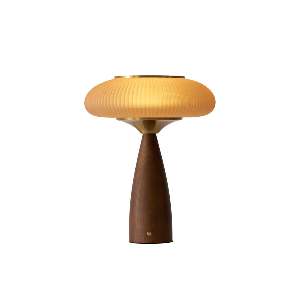 Cielo Cordless Wooden Table Lamp with Glass Diffuser