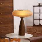 Cielo Cordless Wooden Table Lamp with Glass Diffuser