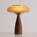 Cielo Cordless Wooden Table Lamp with Glass Diffuser