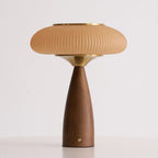 Cielo Cordless Wooden Table Lamp with Glass Diffuser