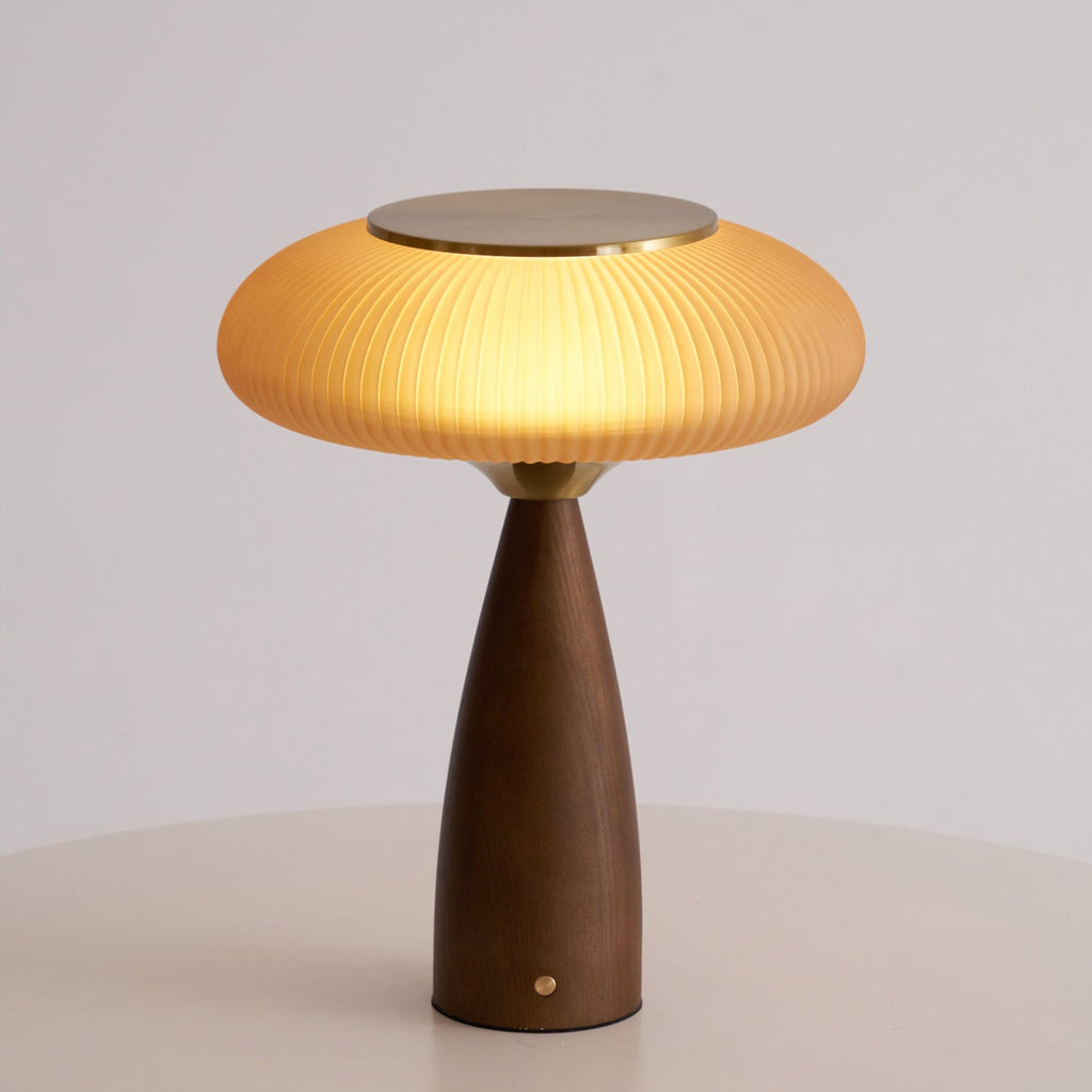 Cielo Cordless Wooden Table Lamp with Glass Diffuser