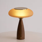 Cielo Cordless Wooden Table Lamp with Glass Diffuser