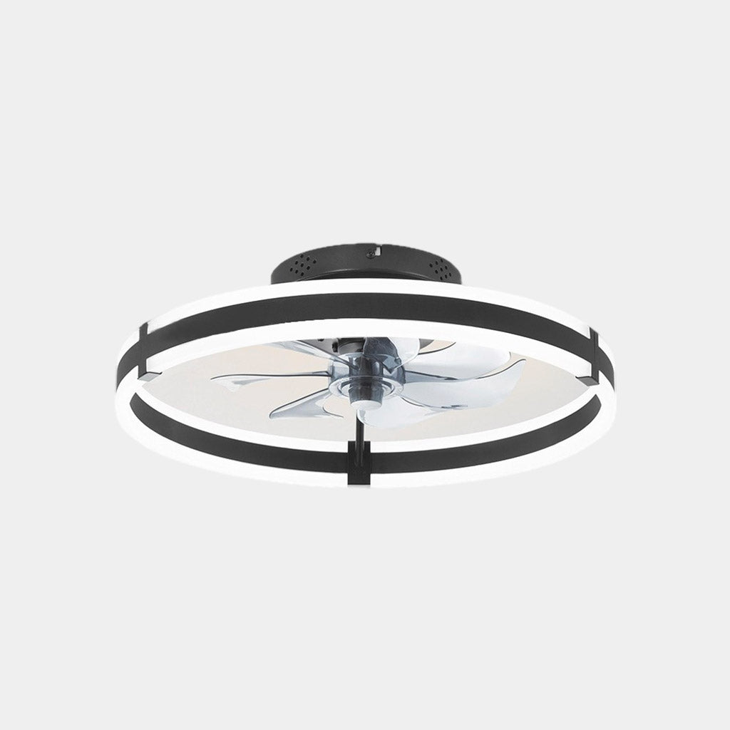 Revio - Round Ceiling Fan Lamp With Double LED Ring