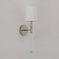 Slim Torch Wall Sconce with White Cylinder Shade